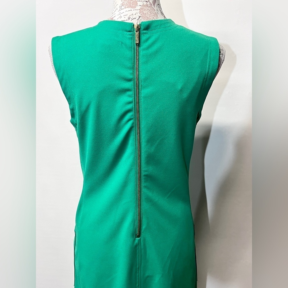 SHARAGANO Green sleeveless shift dress‎ size 6. - Picture 4 of 13
